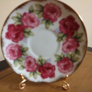 Lot of 2 Vintage Saucers with Gold Trim